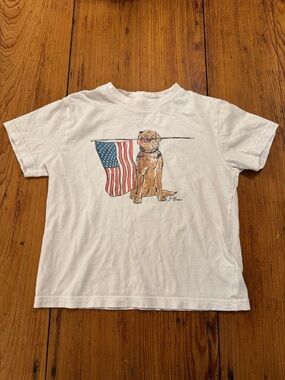 Crewcuts American Flag, Golden Retriever T-shirt